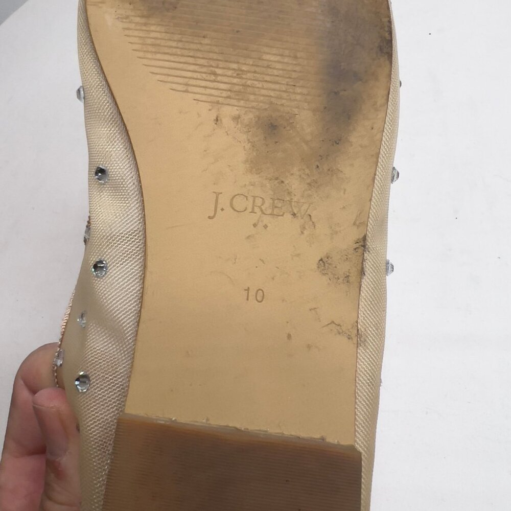 J.Crew Womens Mesh Rhinestone Mary Jane Flats Size 10 CD238 - Picture 11 of 13